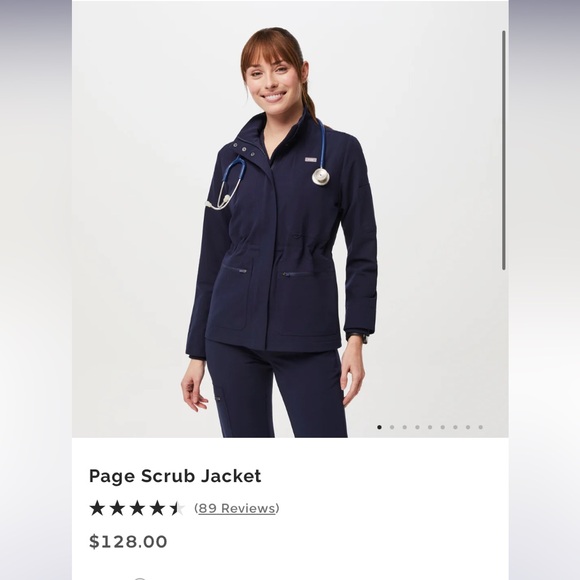Figs Page Classic Scrub Jacket Navy Size S NWT - Picture 2 of 8